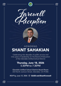 Shant Sahakian Farewell Reception Invitation