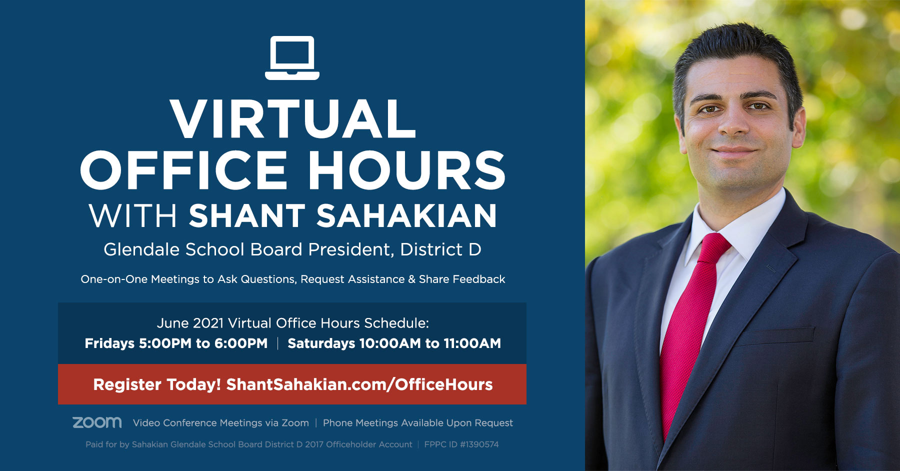 Virtual Office Hours with Glendale School Board President Shant Sahakian June 2021